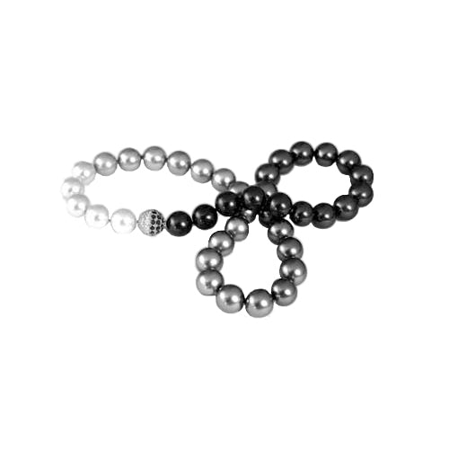 Halsschmuck Shades of grey aus Platin mit Tahitizuchtperle und Diamant