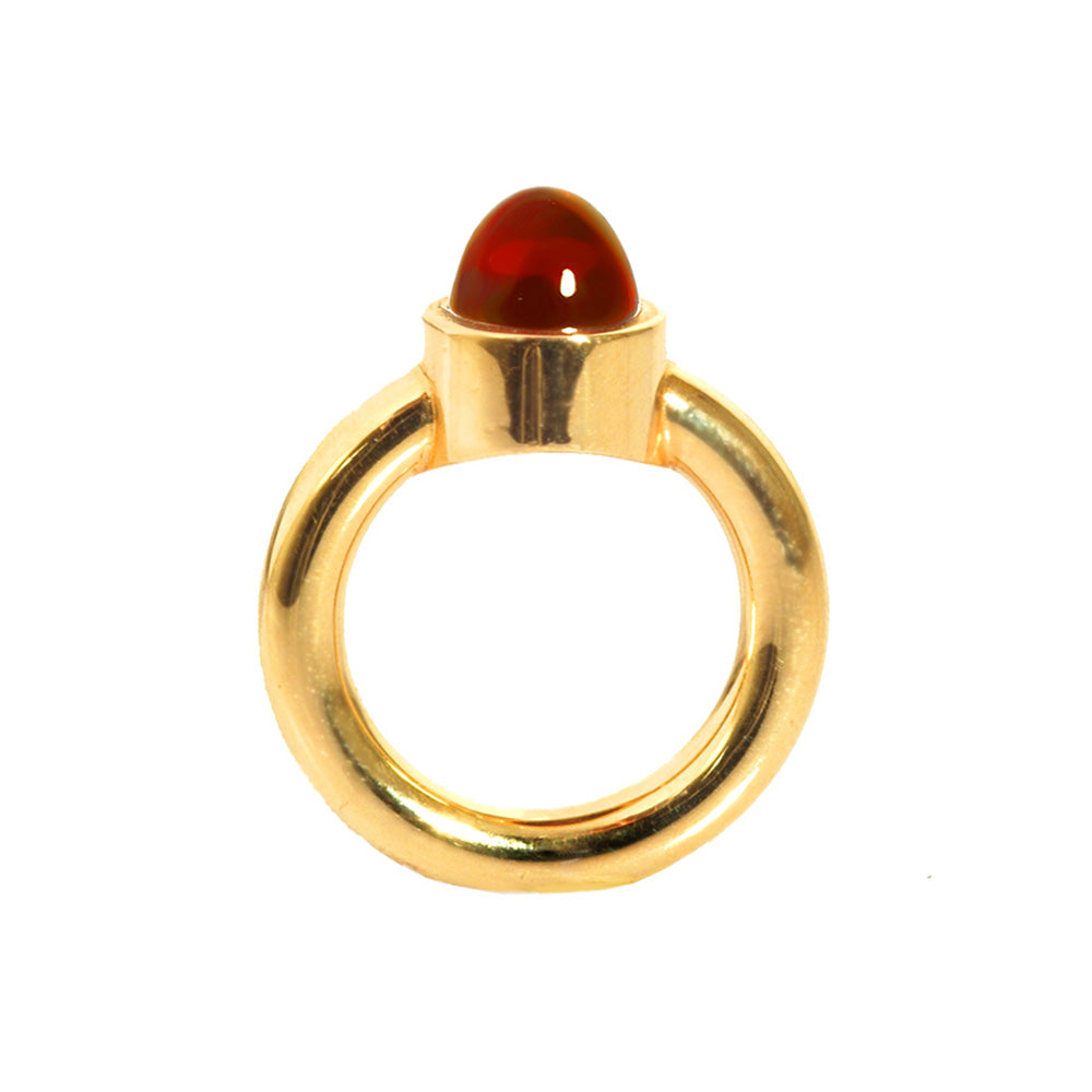 Ring Kegel aus Gelbgold mit Granat