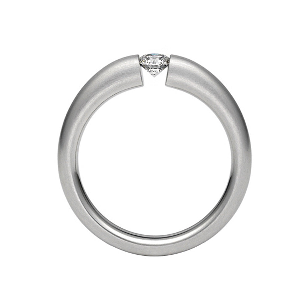 Spannring Verlauf aus Platin mit Diamant