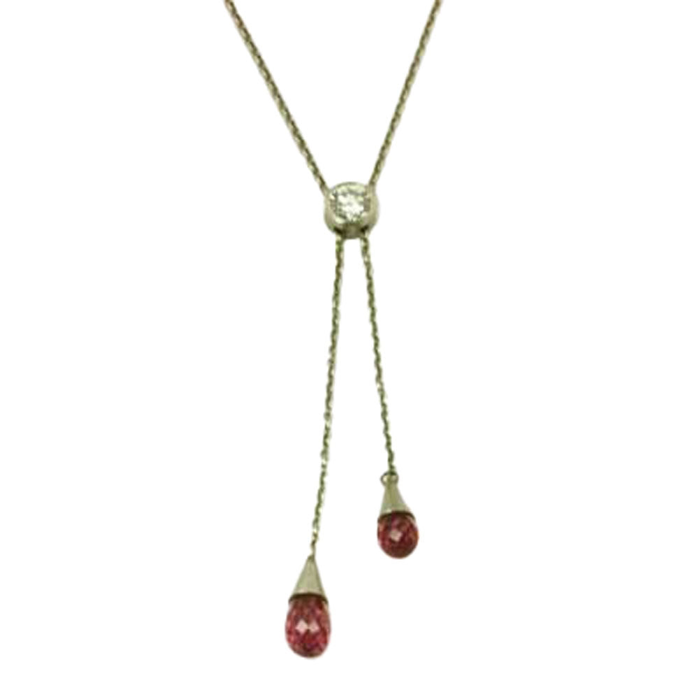 Halsschmuck Berries aus Platin mit Brillant und Turmalin