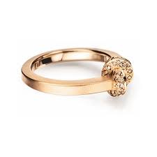 Ring Knoten aus Roségold mit Brillant