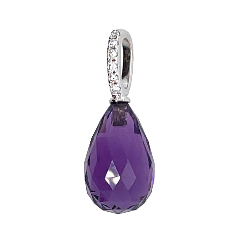 Anhänger La-Li-Lu aus Weißgold mit Brillant und Amethyst
