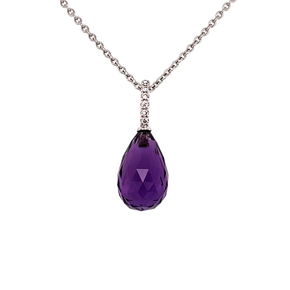 Anhänger La-Li-Lu aus Weißgold mit Brillant und Amethyst