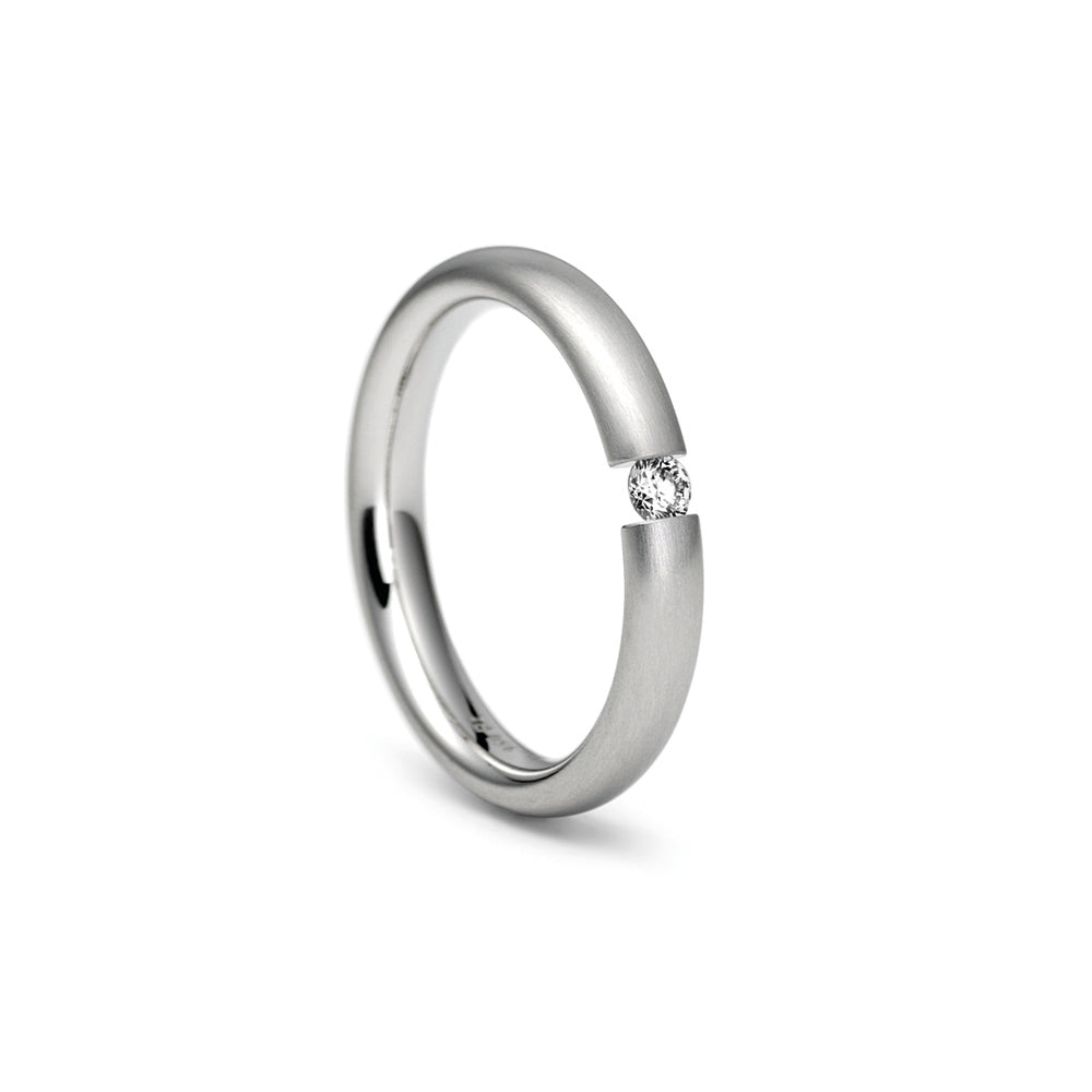 Spannring S Oval aus Platin mit Diamant