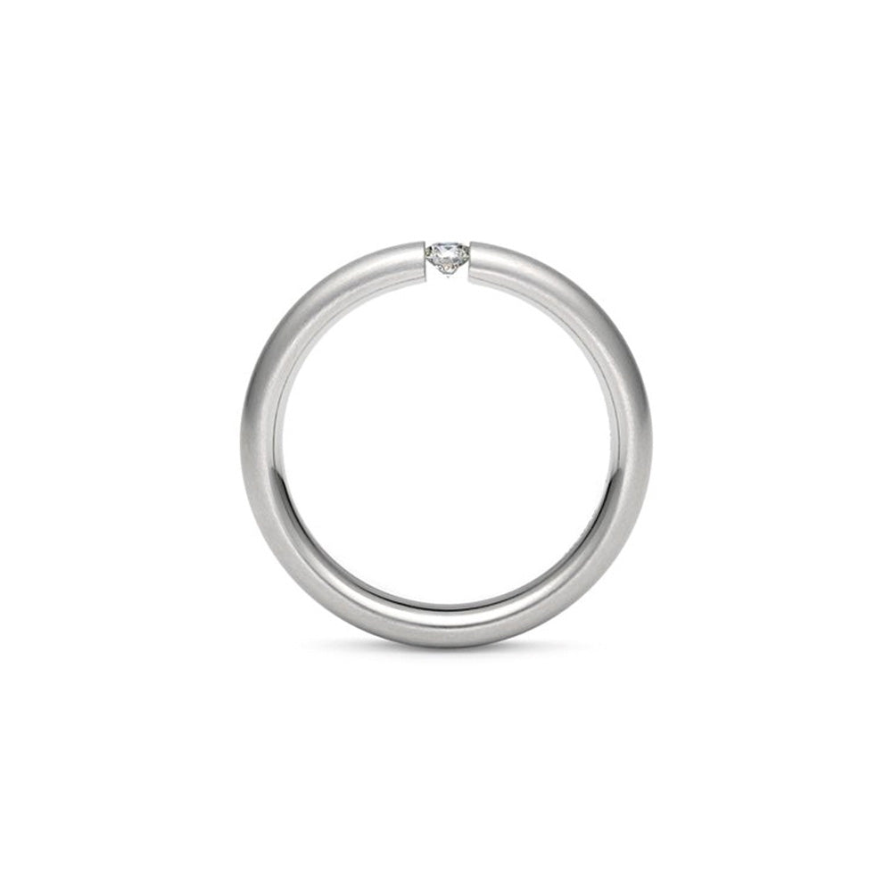 Spannring S Oval aus Platin mit Brillant