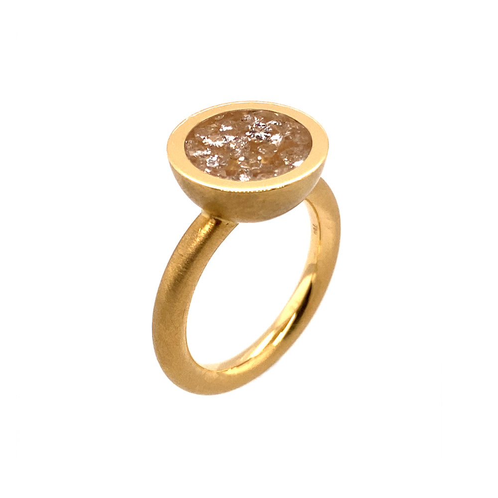 Ring Sternenstaub aus Gelbgold mit Diamant