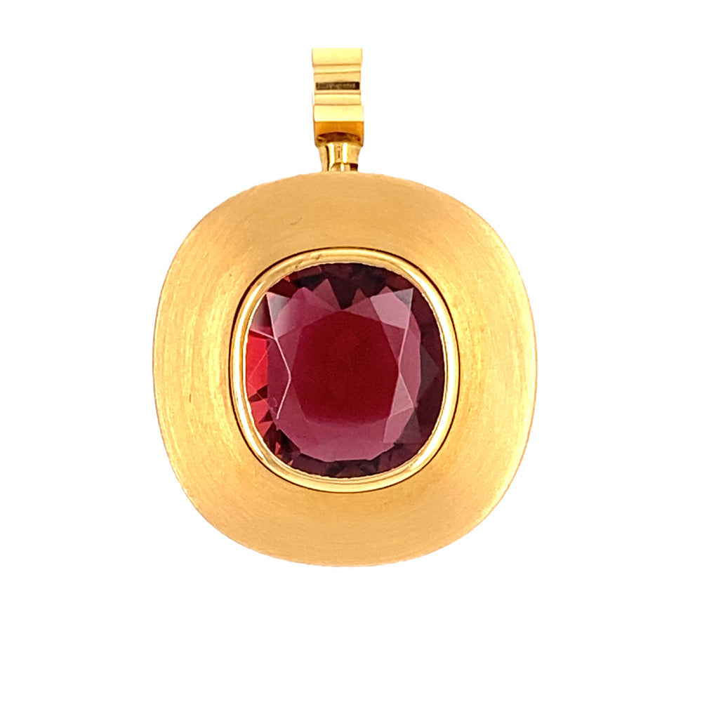 Anhänger Rosebud aus Gelbgold mit Rubellit