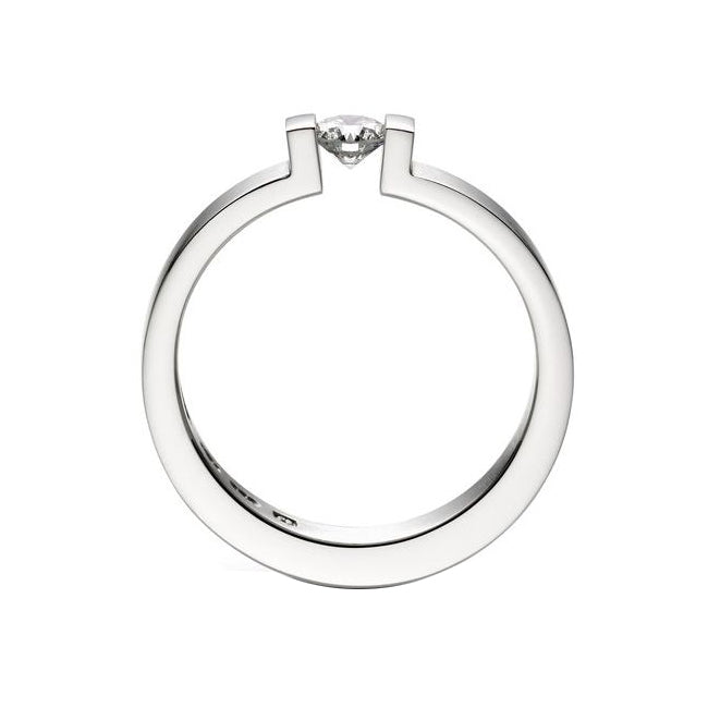 Spannring HighEnd S aus Platin mit Diamant