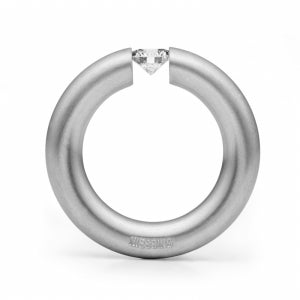 Spannring Rund aus Platin mit Diamant