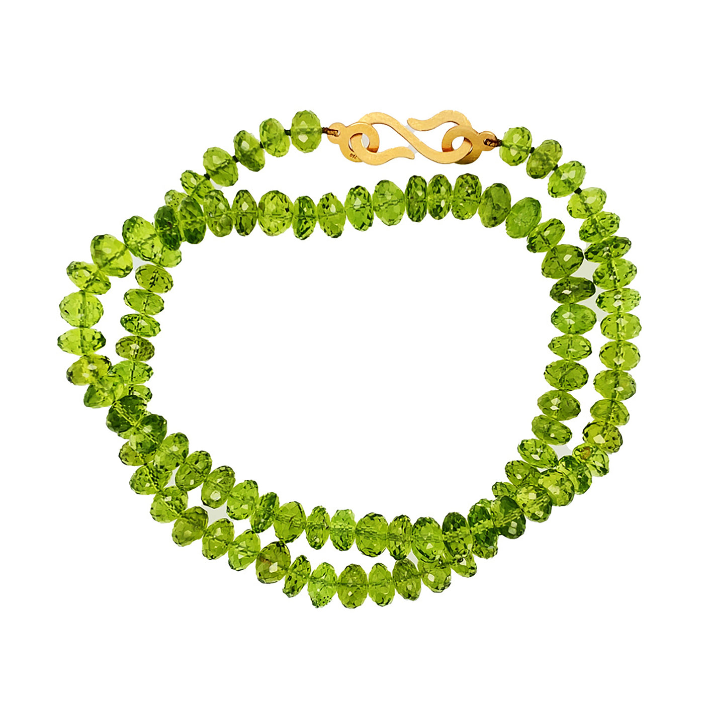 Steinkette Yvonne aus Gelbgold mit Peridot