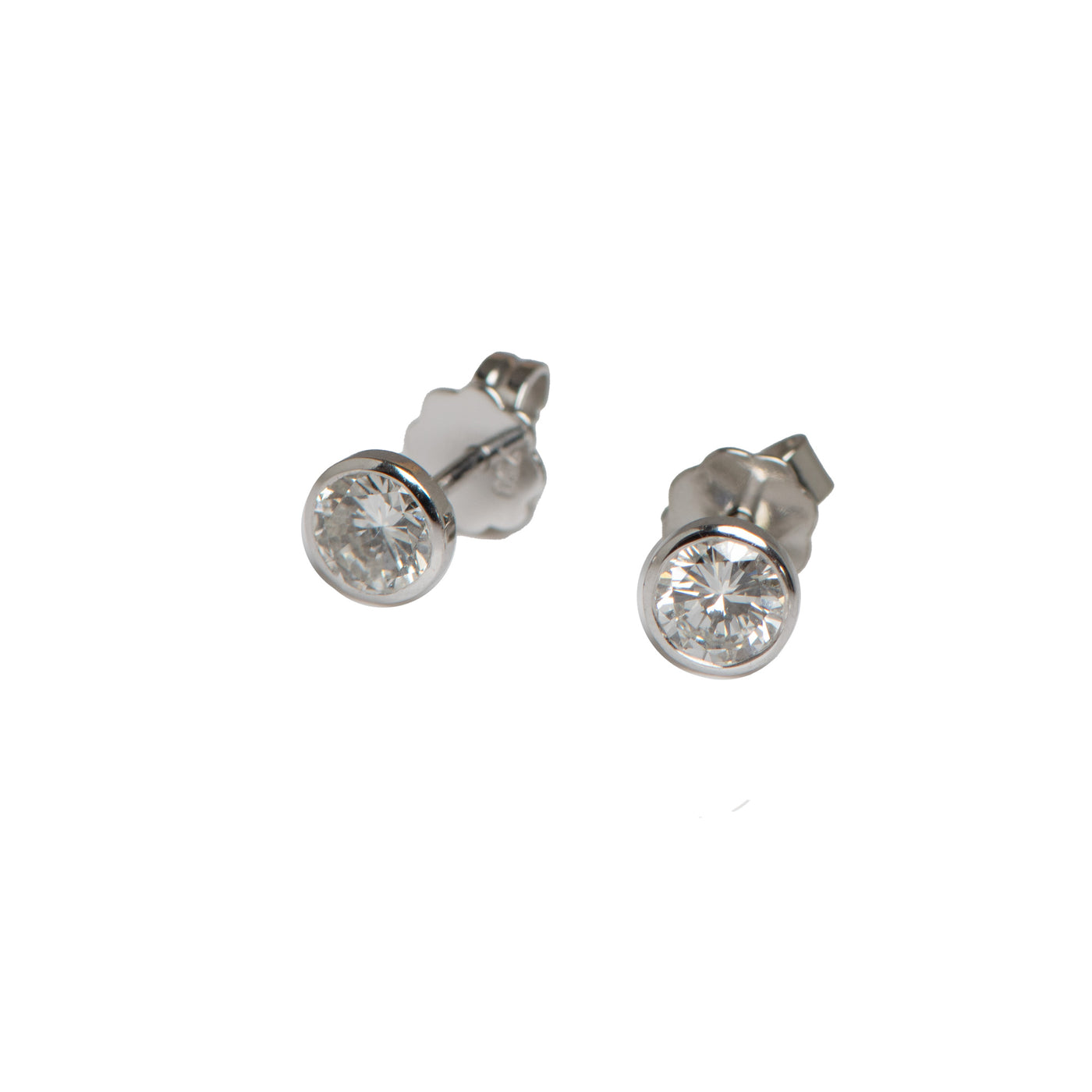 Ohrstecker Spot aus Weißgold und Platin mit Diamant