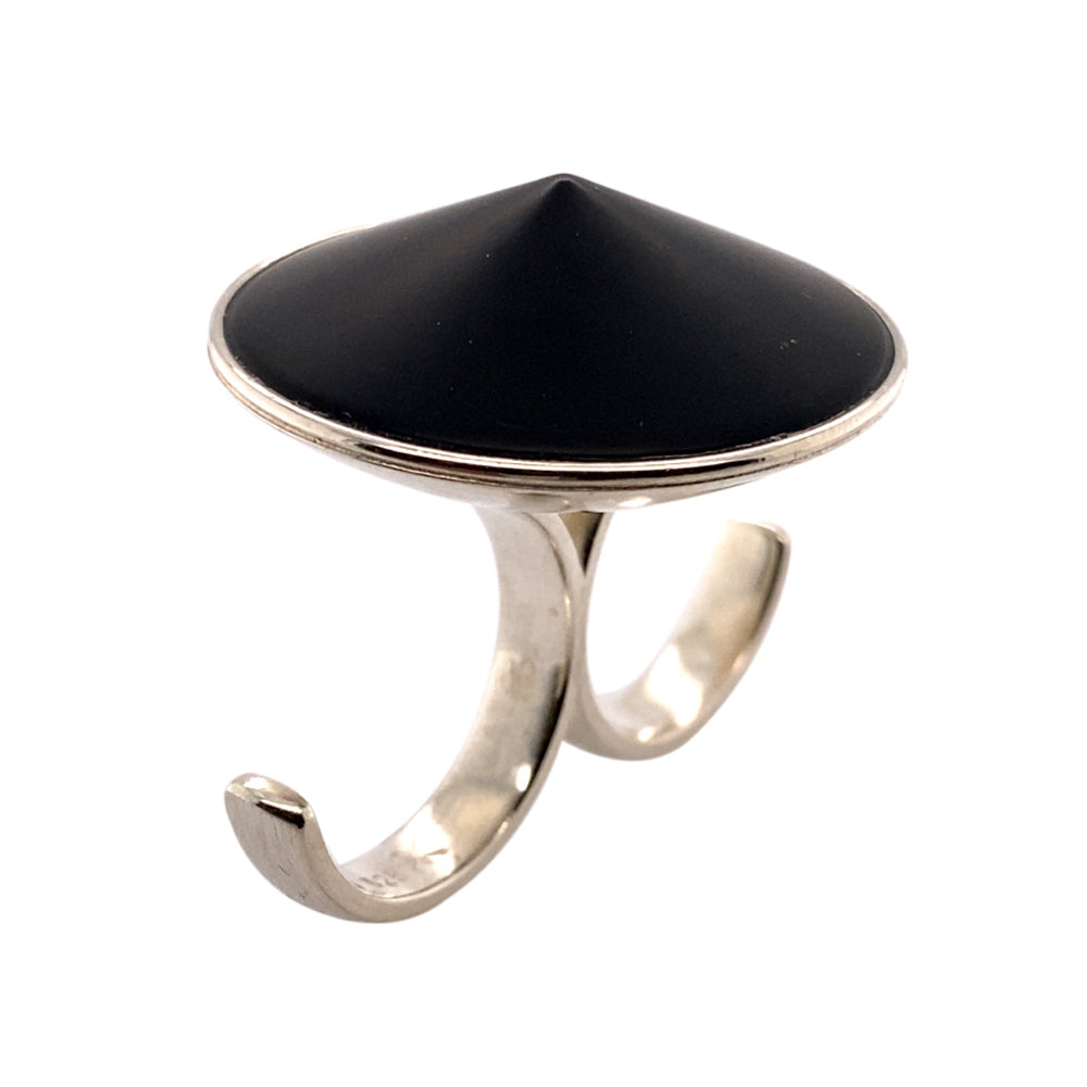Ring Rotatio aus Silber mit Onyx