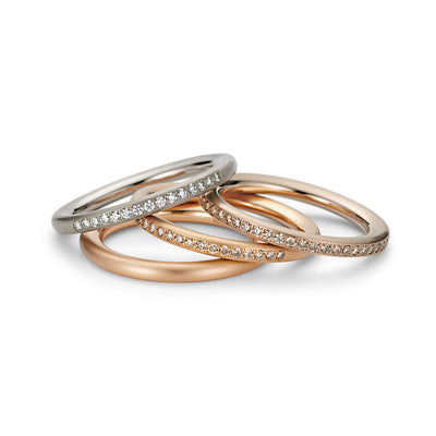 Ring Satellite aus Grüngold mit Diamant