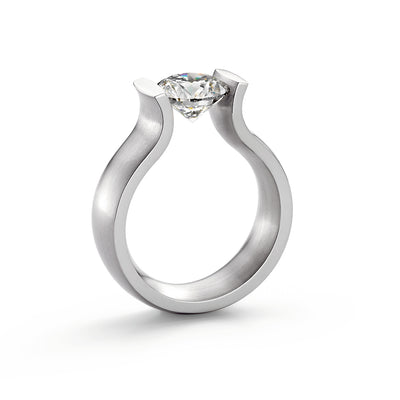 Spannring Lucia aus Graugold mit Diamant