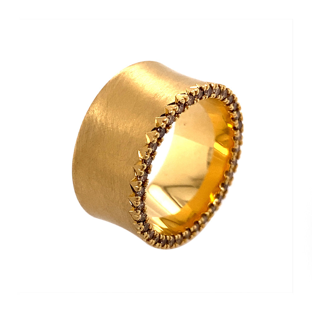 Ring Herz an Herz aus Gelbgold mit Brillant