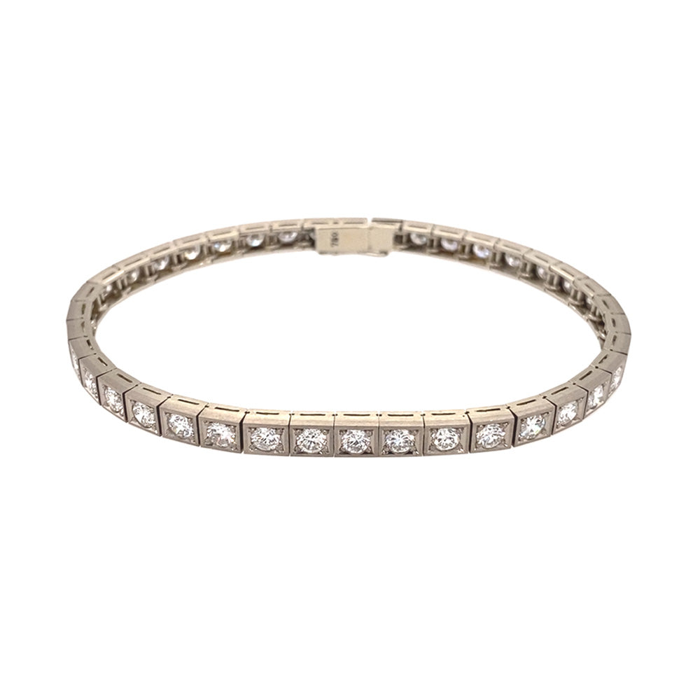 Rivièrearmband Kurz vor 40 aus Weißgold mit Brillant