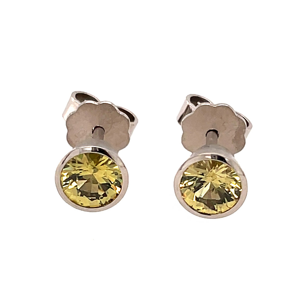 Ohrstecker Flip aus Weißgold und Platin mit Saphir