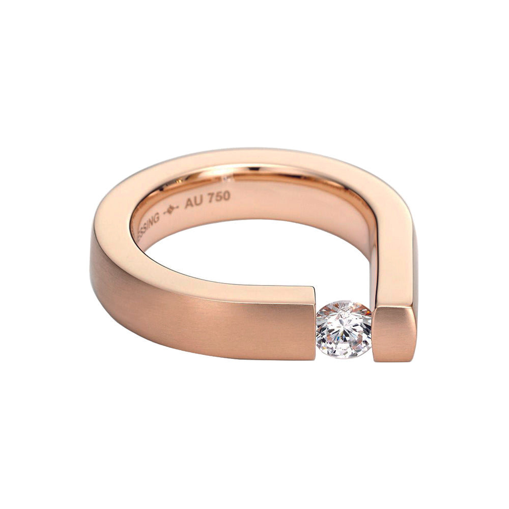 Spannring Bauhaus aus Rotgold mit Brillant