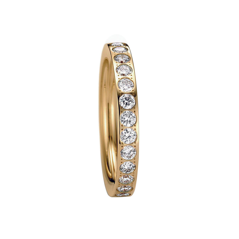 Ring Satellite Curves aus Gelbgold mit Diamant