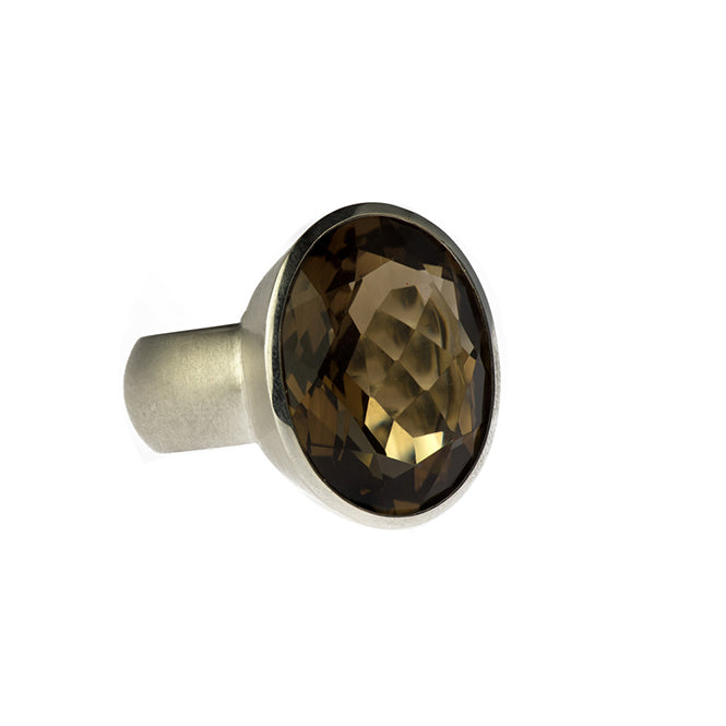 Ring Alice aus Silber mit Rauchquarz