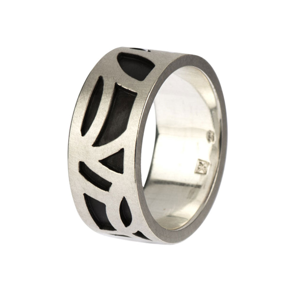 Ring Dolph aus Silber mit Ebenholz