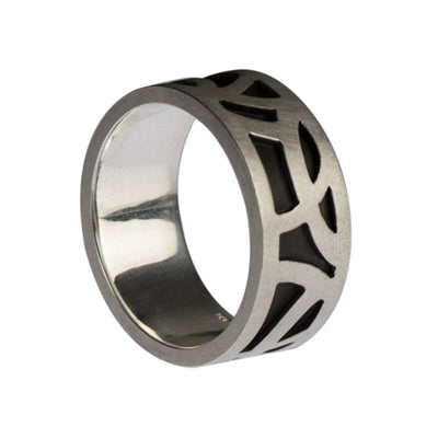 Ring Dolph aus Silber mit Ebenholz