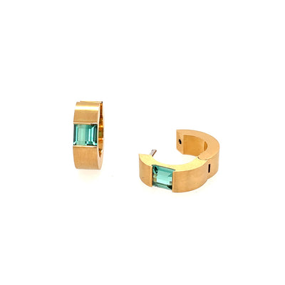 Creolen Loop aus Gold und Platin mit Turmalin
