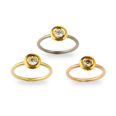 Ring Duett Color aus Roségold mit Diamant