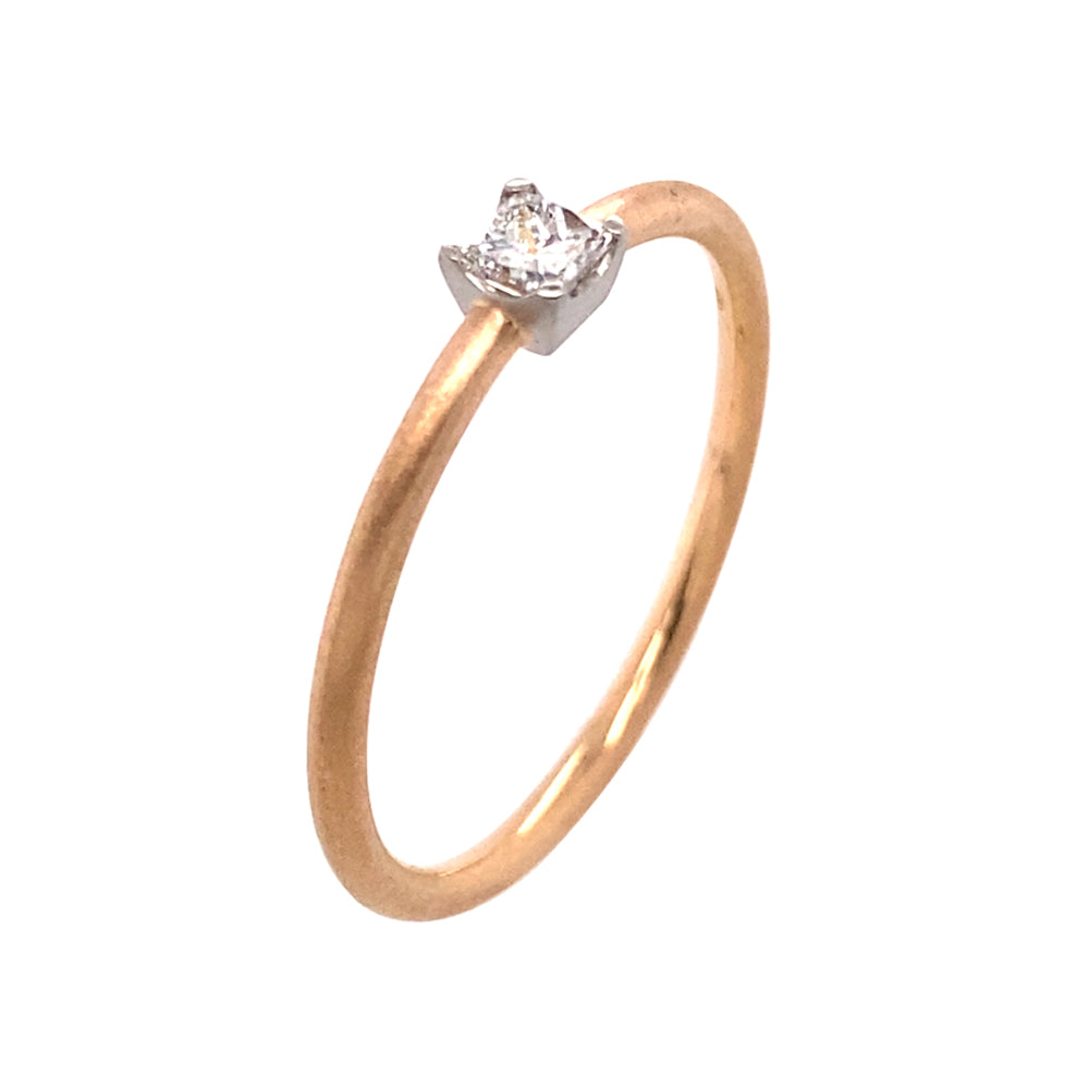 Ring Princessin aus Rotgold und Platin mit Diamant