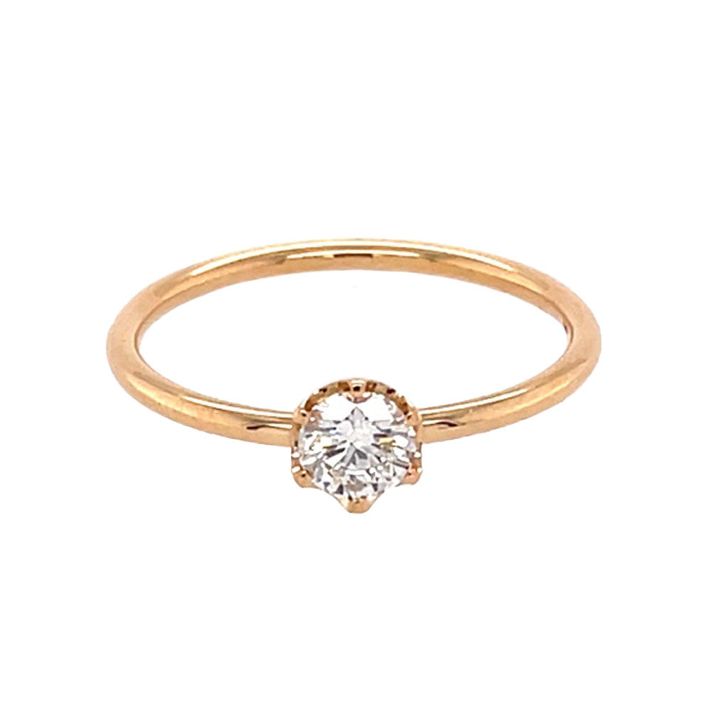 Ring Sechser aus Roségold mit Diamant