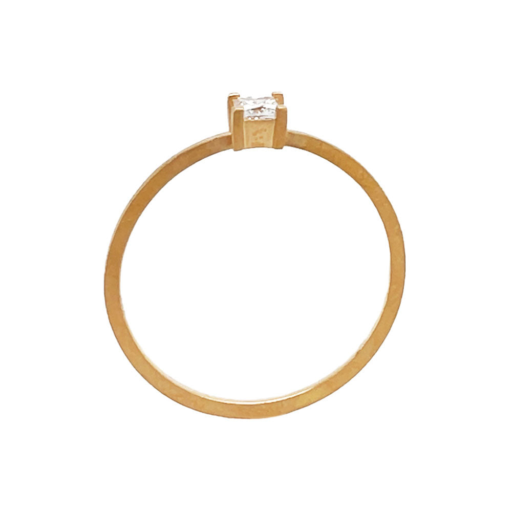 Ring Love Cube aus Roségold mit Diamant
