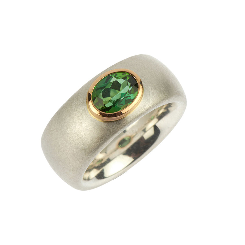 Ring Frühling aus Silber und Rotgold mit Turmalin