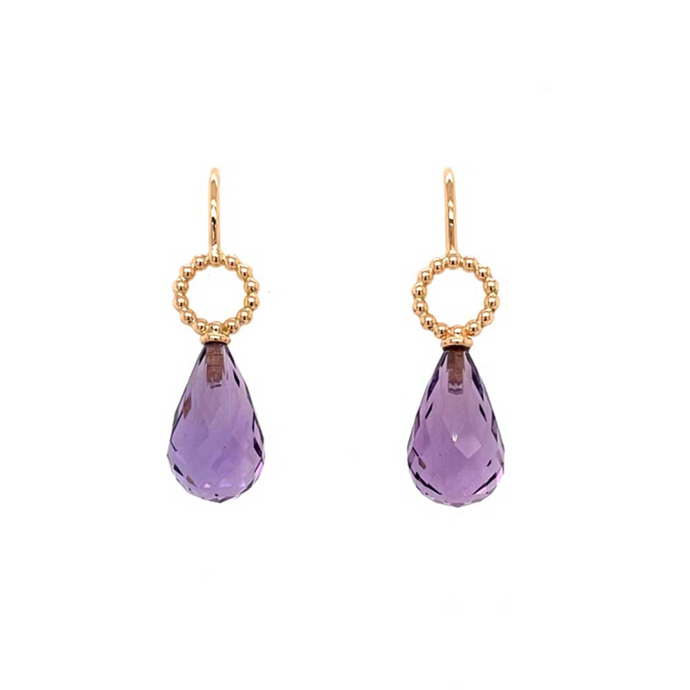 Ohrschmuck Krokus aus Roségold mit Amethyst