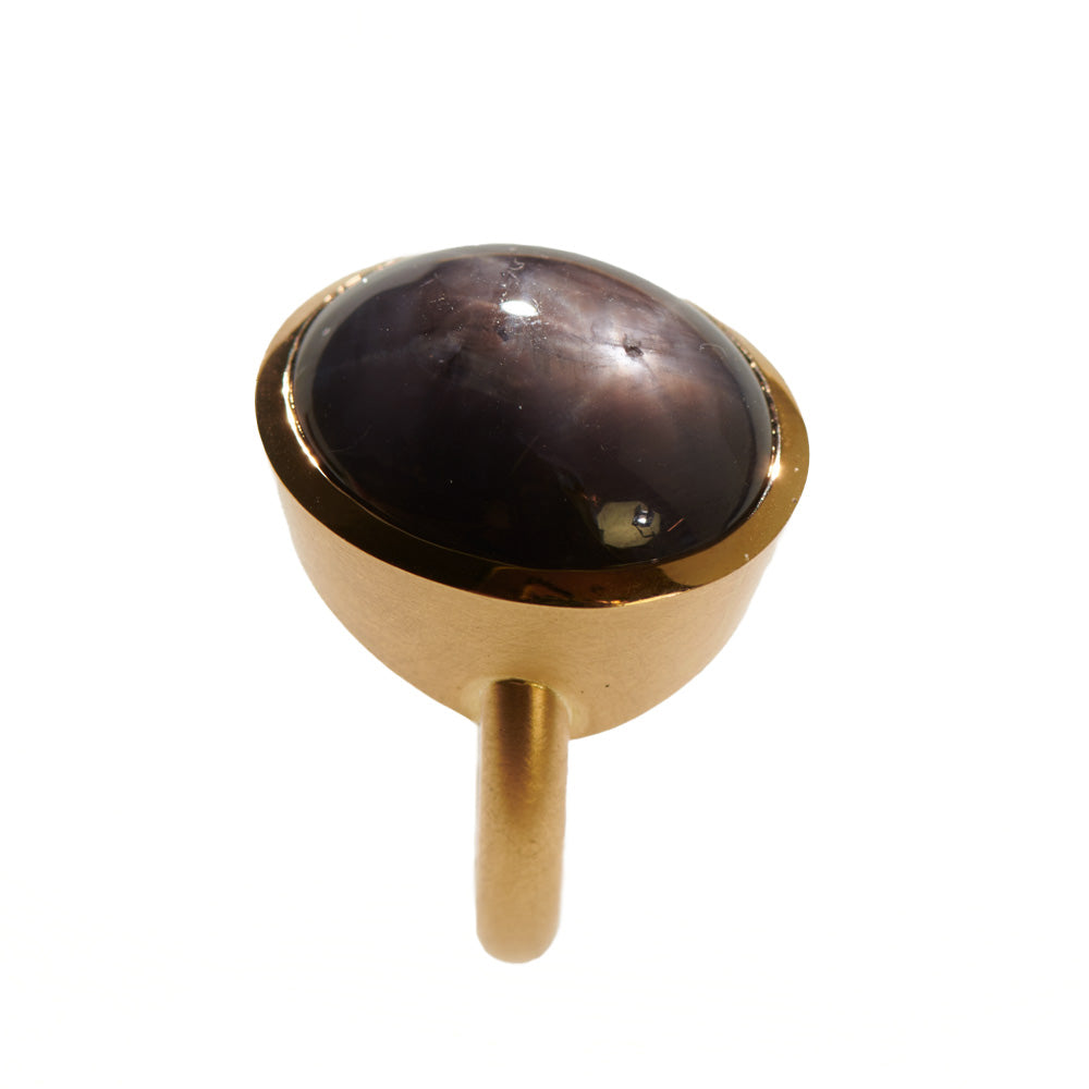 Ring Mikrokosmos aus Roségold mit Sternsaphir