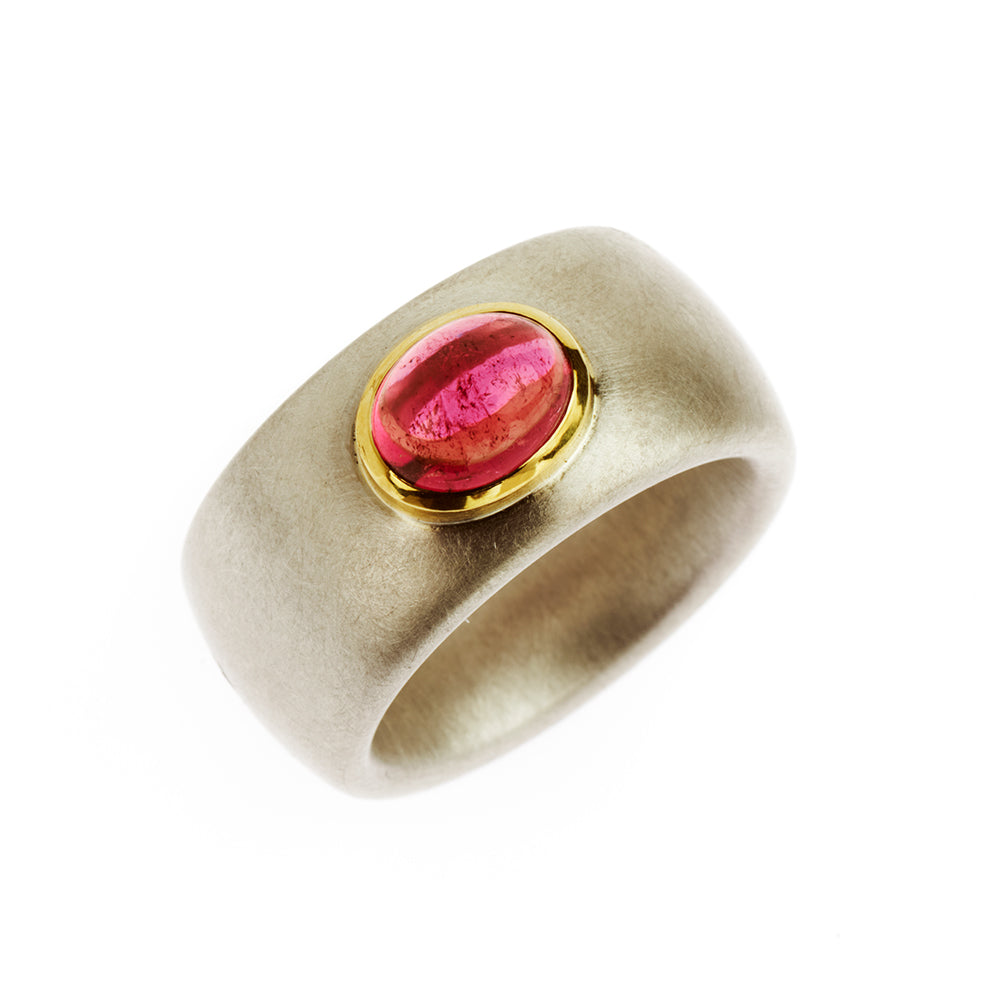 Ring Sommer aus Silber und Grüngold mit Turmalin
