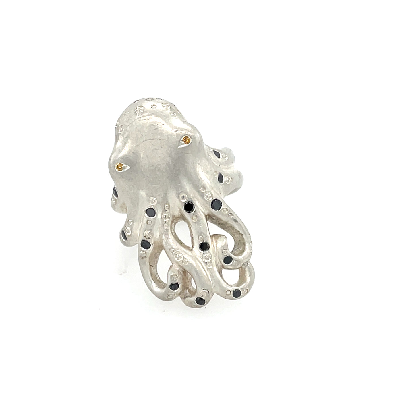 Ring Krake Poul aus Silber mit Diamant