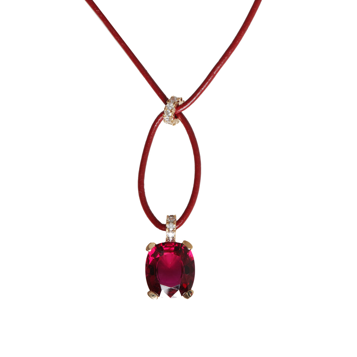 Halsschmuck Timeless mit Rubellit und Diamant