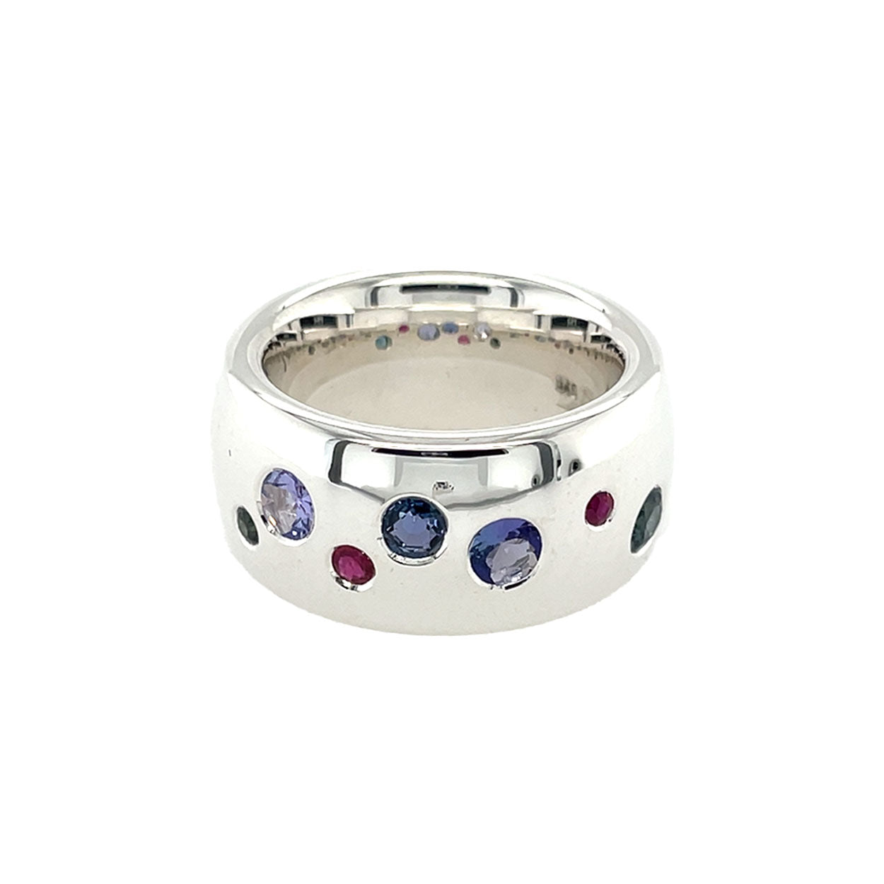 Ring Farbenspiel Beerenblau aus Silber mit Rubin und Saphir